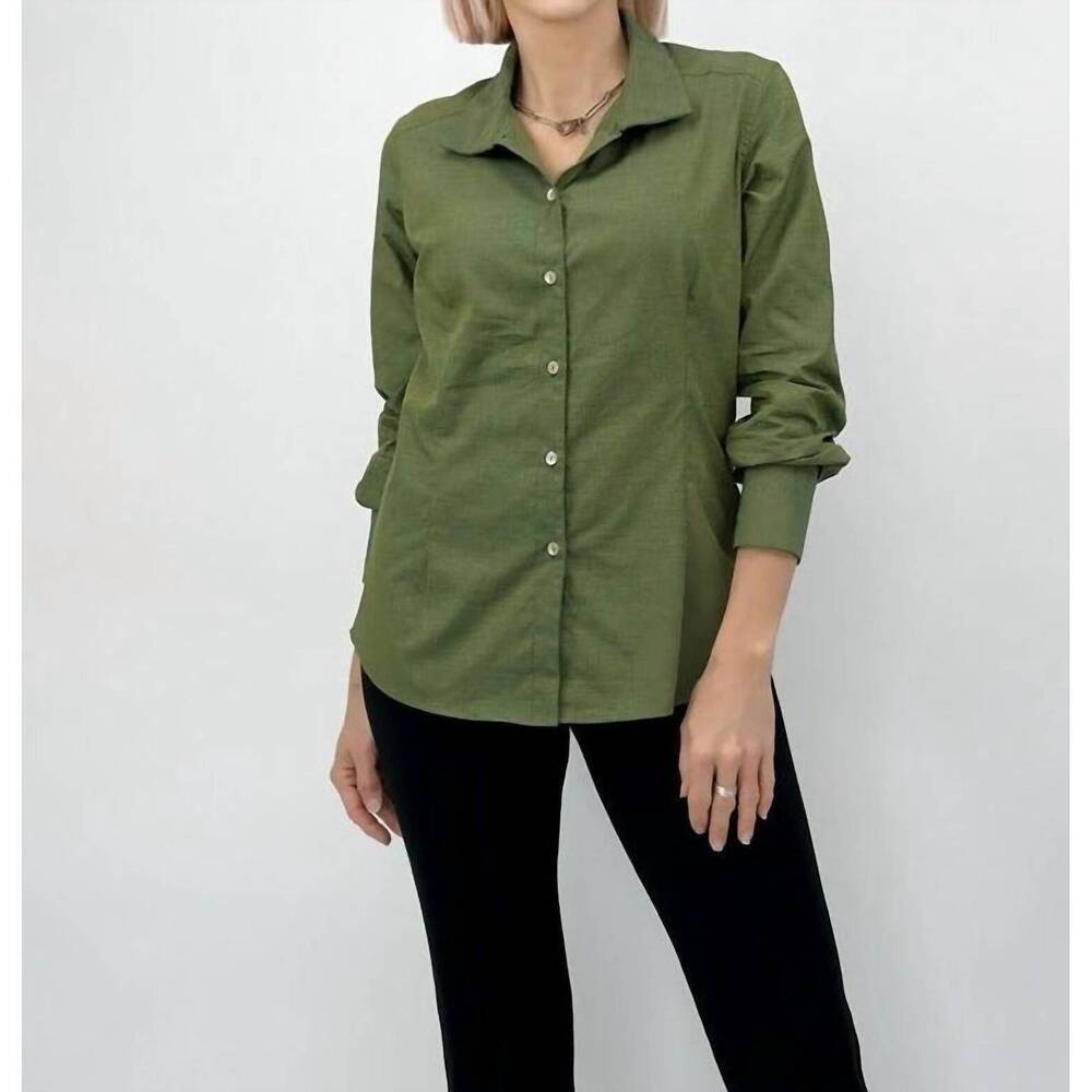 NEW JILL MCGOWAN kacey longsleeve shirt in grass